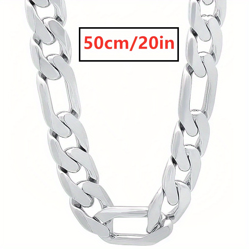 Stylish 925 Sterling Silver Figaro Chain Necklace